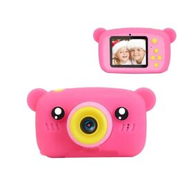 Μίνι Ψηφιακή Παιδική Φωτογραφική Μηχανή με Ελληνικό Μενού Ροζ Αρκουδάκι (Παιδί)