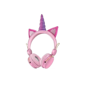 Bluetooth Ασύρματα Παιδικά Ακουστικά On Ear Unicorn με Ενσωματωμένο Μικρόφωνο σε Ροζ Χρώμα (Αξεσουάρ Η/Υ)