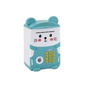 Ηλεκτρονικός Κουμπαράς Ποντίκι με Κωδικό Ασφαλείας και εφέ Δακτυλικό Αποτύπωμα -Μπλε (Παιδί)