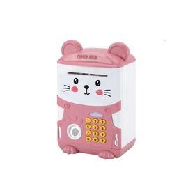Ηλεκτρονικός Κουμπαράς Ποντικάκι με Κωδικό Ασφαλείας και εφέ Δακτυλικό Αποτύπωμα - Ροζ (Παιδί)