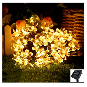 Ηλιακά Διακοσμητικά Λουλούδια 5 Mέτρων 20 LED Θερμό Λευκό (Εποχιακά)