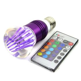 Λάμπα RGB Led E27 3Watt Διάχυτου Φωτισμού με Τηλεχειριστήριο και Εναλλαγή 16 Χρωμάτων (Φωτισμός)