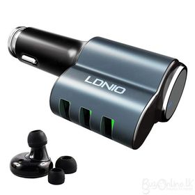 Handsfree Bluetooth με Ακουστικό και USB Ταχυφορτιστής 4,2A Αυτοκινήτου- LDNIO (Είδη Αυτοκινήτου)