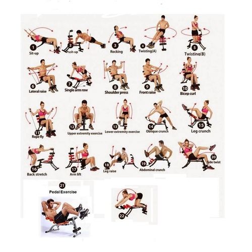 Πάγκος Εκγύμνασης με Ρυθμιζόμενο Κάθισμα 6x InnovaGoods V0100597​​​ (Υγεία & Ευεξία)