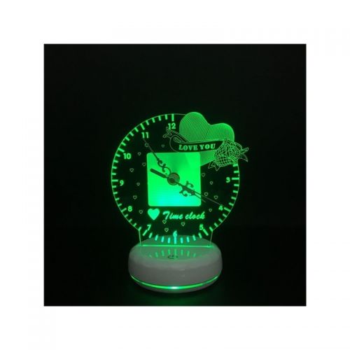 3D Φωτιστικό-Ρολόι Με 7 Χρώματα (Διακόσμηση σπιτιού)