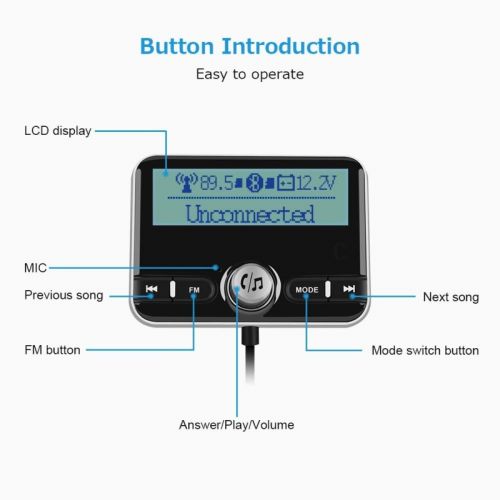 Πομπός Bluetooth microSD MP3 Player, FM Transmitter, Hands-free και Φορτιστής Αυτοκινήτου BC31 (Είδη Αυτοκινήτου)