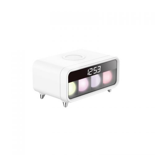 Επιτραπέζιο Ψηφιακό Ρολόι με Ασύρματη Φόρτιση για Κινητά, Ξυπνητήρι και Χρωματιστό Φωτισμό (Ρολόγια)