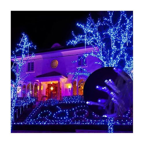 Επεκτεινόμενα Χριστουγεννιάτικα Αδιάβροχα Λαμπάκια Ρεύματος 30m 300 LED με Διάφανο Καλώδιο Χρώματος Μπλε (Εποχιακά)