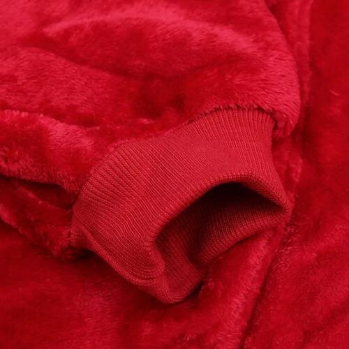 Μπλουζοκουβέρτα Fleece με Επένδυση Γουνάκι και Μακριά Μανίκια Κόκκινο (Ρουχισμός - Αξεσουάρ)