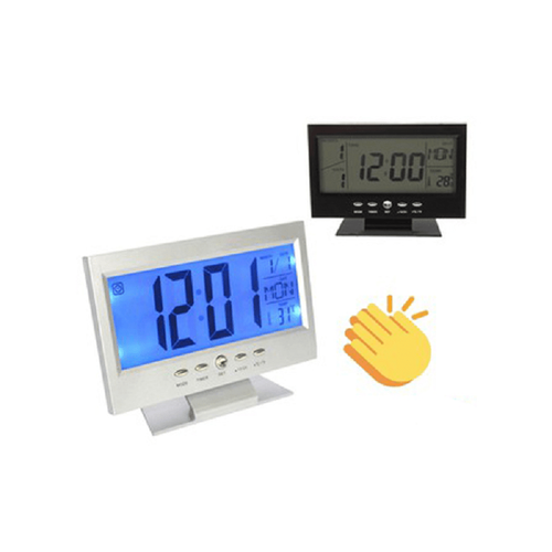 Ψηφιακό Ρολόι - Ξυπνητήρι με Αισθητήρα Ηχου, LCD Οθόνη & Ένδειξη Θερμοκρασίας (Ρολόγια)