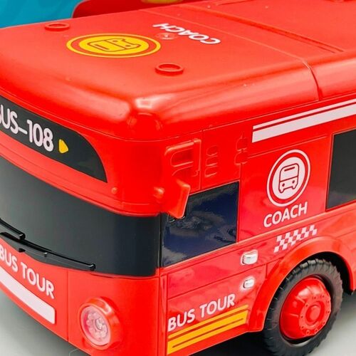 Εντυπωσιακός Ηλεκτρονικός Κουμπαράς Λεωφορείο με Κωδικό Ασφαλείας Κόκκινο (Παιδί)
