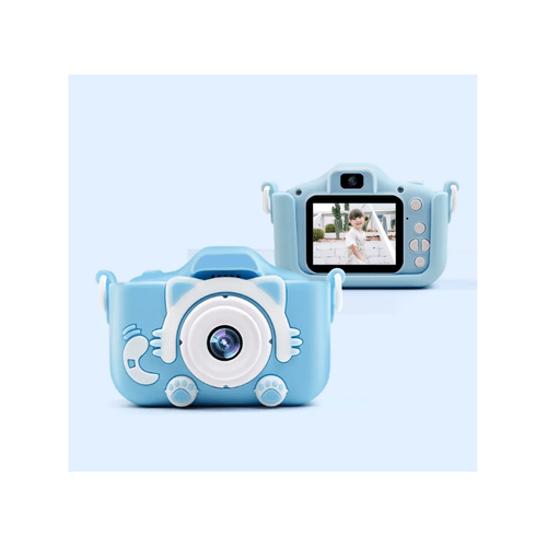 Μίνι Ψηφιακή Παιδική Φωτογραφική Μηχανή με Ελληνικό Μενού Γαλάζιο (Παιδί)