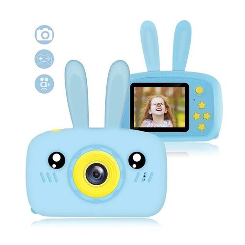 Μίνι Ψηφιακή Παιδική Φωτογραφική Μηχανή με Ελληνικό Μενού Γαλάζιο Λαγουδάκι (Παιδί)