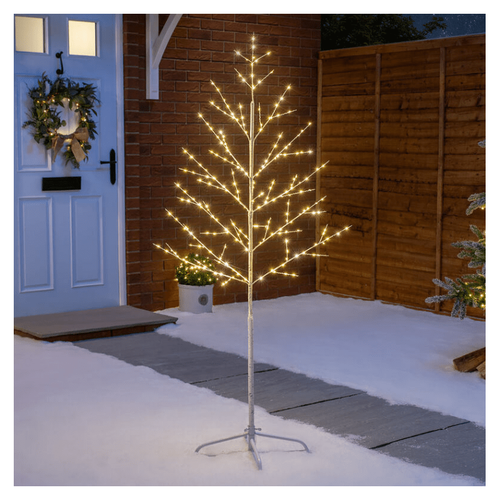 Διακοσμητικό Φωτιζόμενο Μεταλλικό Δέντρο 150cm με Λευκά Κλαδιά και Λευκό Θερμό Φωτισμό (Εποχιακά)