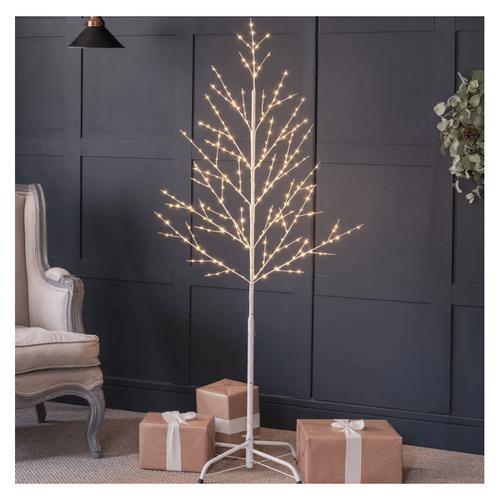 Διακοσμητικό Φωτιζόμενο Μεταλλικό Δέντρο 150cm με Λευκά Κλαδιά και Λευκό Θερμό Φωτισμό (Εποχιακά)