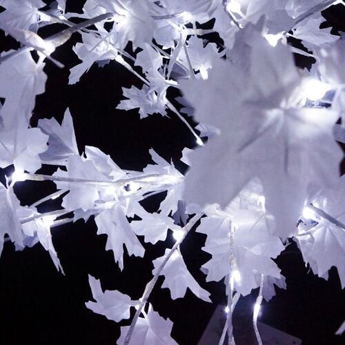Διακοσμητικό Λευκό Δέντρο Led με Λευκά Φύλλα 1.6m (Εποχιακά)
