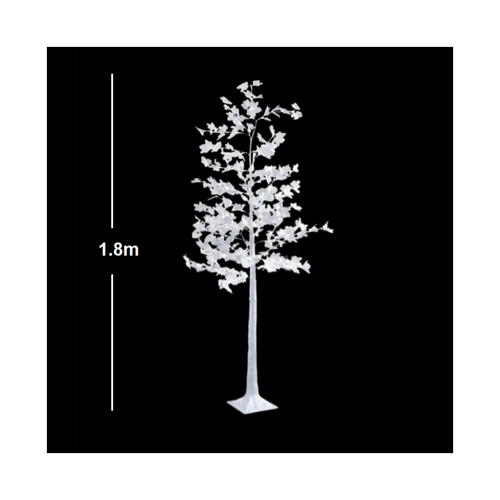Διακοσμητικό Λευκό Δέντρο Led με Λευκά Φύλλα 1.6m (Εποχιακά)
