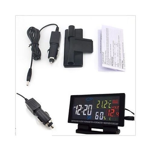 Ρολόι Αυτοκινήτου με Οθόνη LCD και Ψηφιακό Θερμόμετρο και Υγρόμετρο (Είδη Αυτοκινήτου)