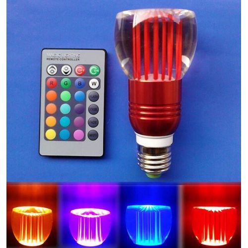 Λάμπα RGB Led E27 3Watt Διάχυτου Φωτισμού με Τηλεχειριστήριο και Εναλλαγή 16 Χρωμάτων (Φωτισμός)