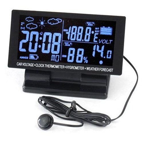 Ρολόι Αυτοκινήτου με Οθόνη LCD και Ψηφιακό Θερμόμετρο και Υγρόμετρο (Είδη Αυτοκινήτου)