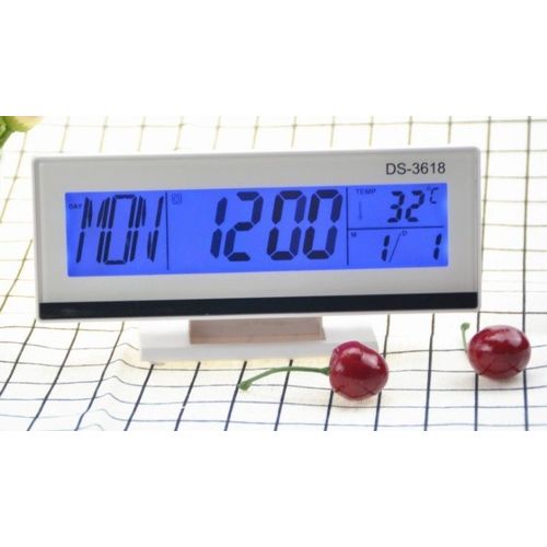 Επιτραπέζιο Ψηφιακό Ξυπνητήρι,Ρολόι,Θερμόμετρο & Ημερολόγιο με Οθόνη LCD DS-3618 (Ρολόγια)