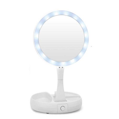 Πτυσσόμενος Καθρέφτης Διπλής Όψεως με Φωτισμό LED  και Μεγέθυνση 10Χ (Ομορφιά)